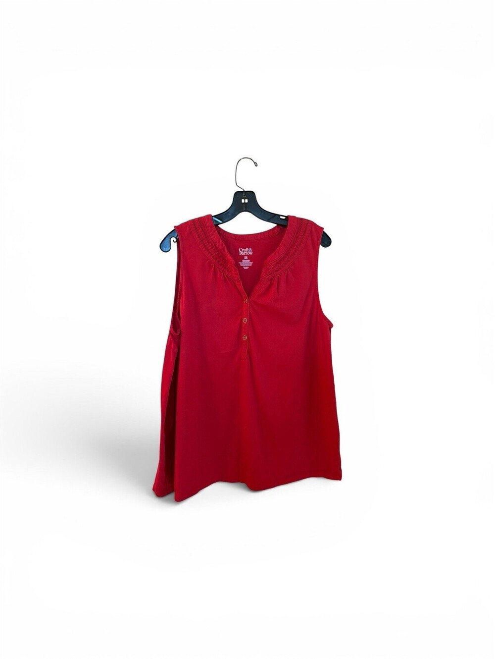 croft and barrow womens red sleeveless top Sz. XXL